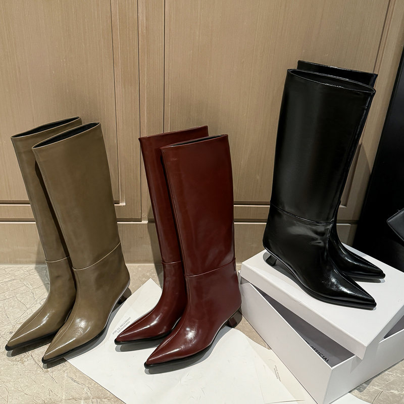 QUTAA Fashion News Women Knee  - Knee High Boots Women 评论和价格