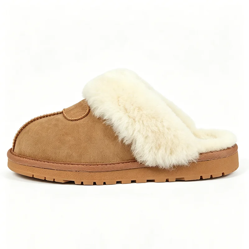 Natural Fur Slippers for Women - Mule Slip On 评论和价格